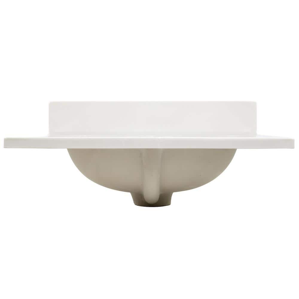 Cultured Marble Vanity Top – 25-Inch Single Bowl Sink 4-Inch Centerset with Integrated Backsplash – Reinforced Packaging – Ivory Swirl, Design House, 586313