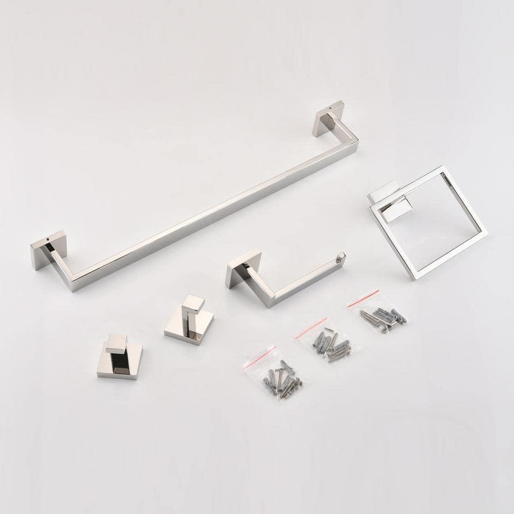 5 - Piece Bathroom Hardware Accessories Set Wall Mounted