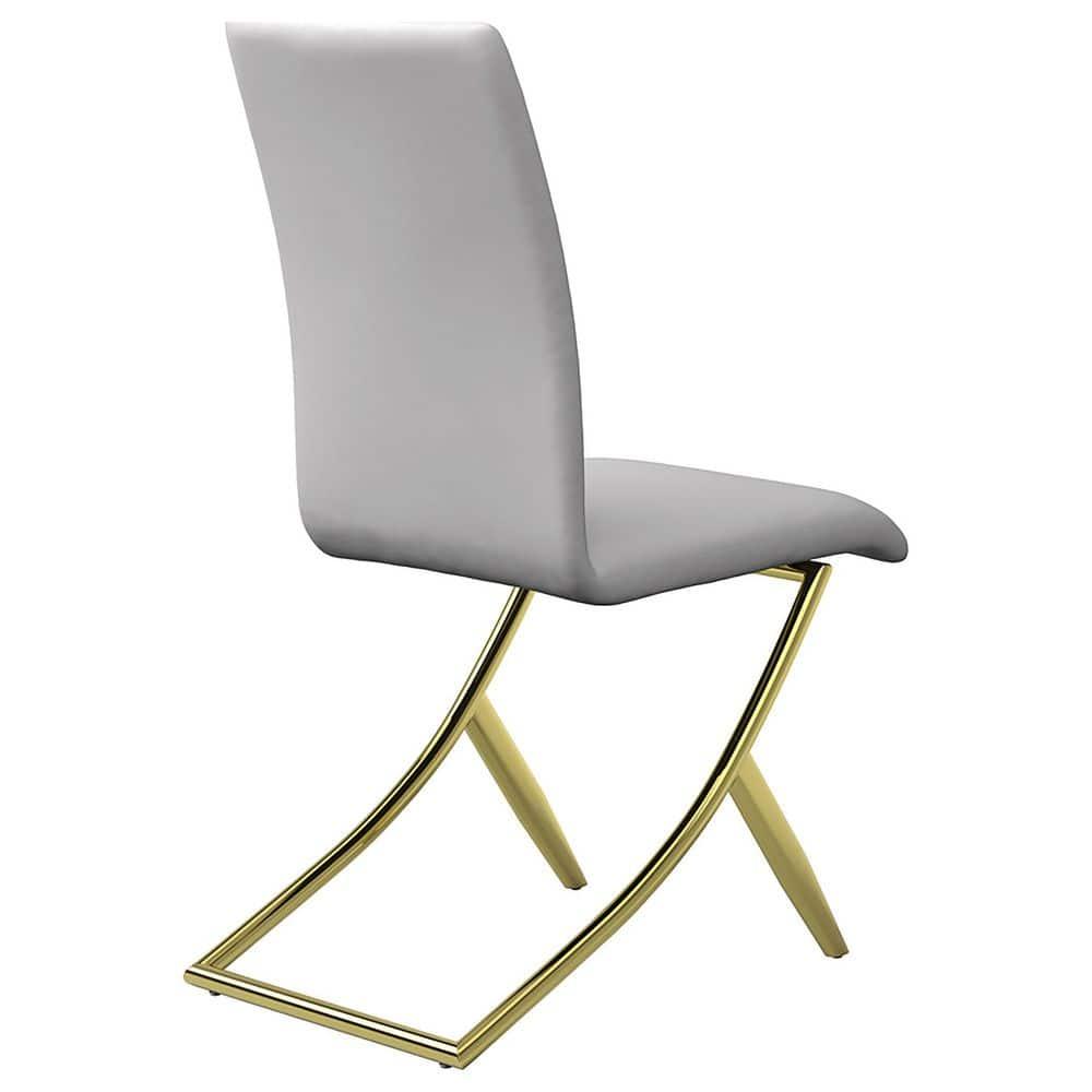 Coaster Chanel Upholstered Faux Leather Dining Chairs in White