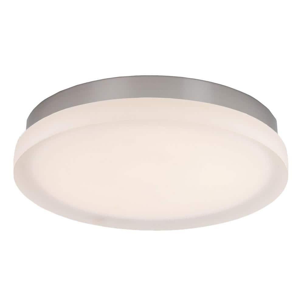 Brushed Nickel 11" LED Flush Mount with Glass Diffuser