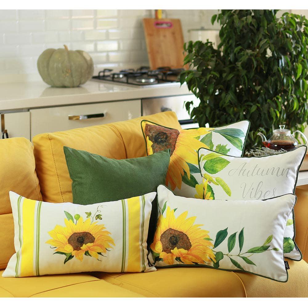 Autumn Vibes Sunflower Polyester Throw Pillow Covers Set