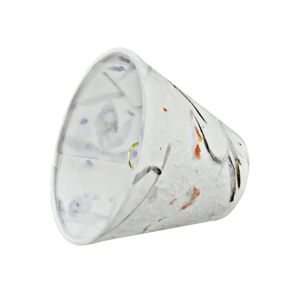 Aspen Creative 32115-6 Small Hardback Empire Shape Chandelier Clip-On Lamp Shade Set (6 Pack), Transitional Design in Off White, 6" bottom width (3" x 6" x 5")