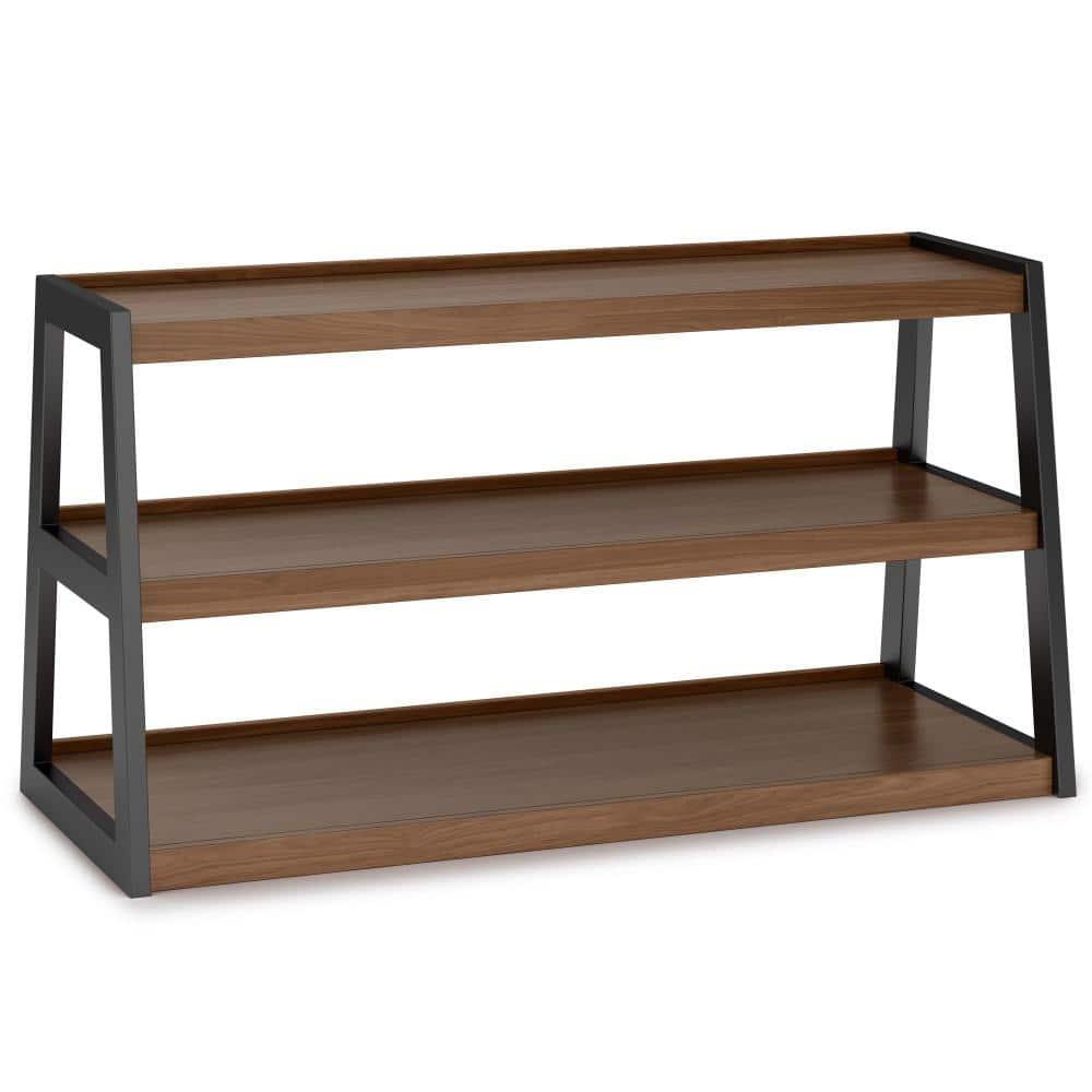 Simpli Home Sawhorse  Industrial 48 inch Wide SOLID WALNUT WOOD and Metal TV Media Stand