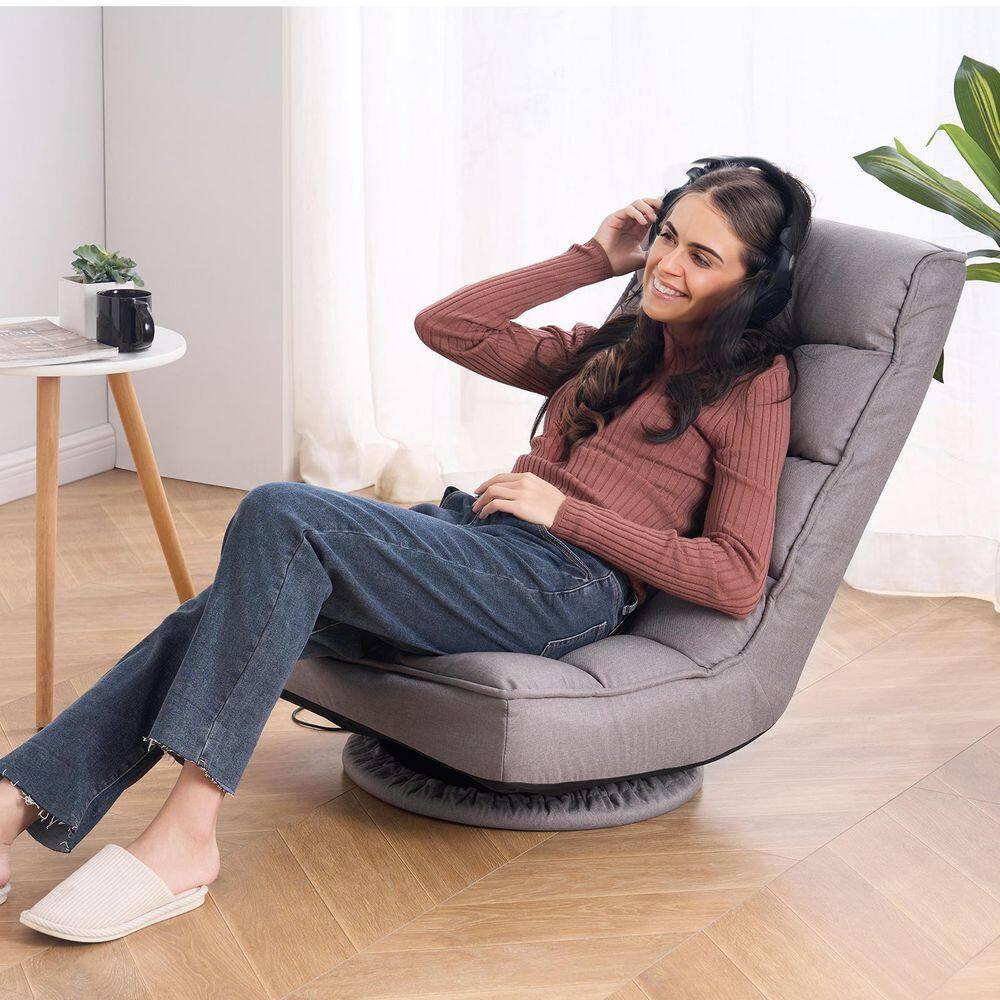 360° Swivel Floor Gaming Chair with 4 Adjustable Position Folding Floor Chair