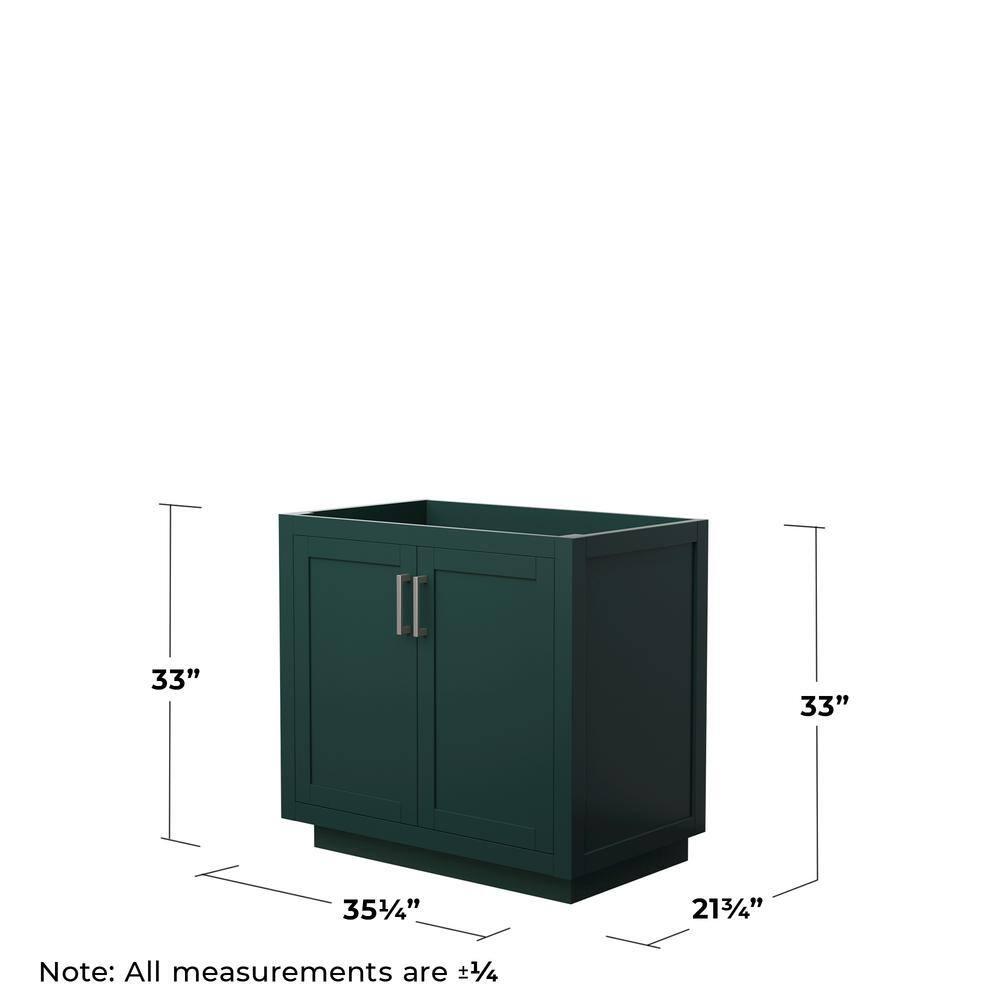Wyndham Collection Miranda 36" Wood Single Bathroom Vanity - Nickel/Green