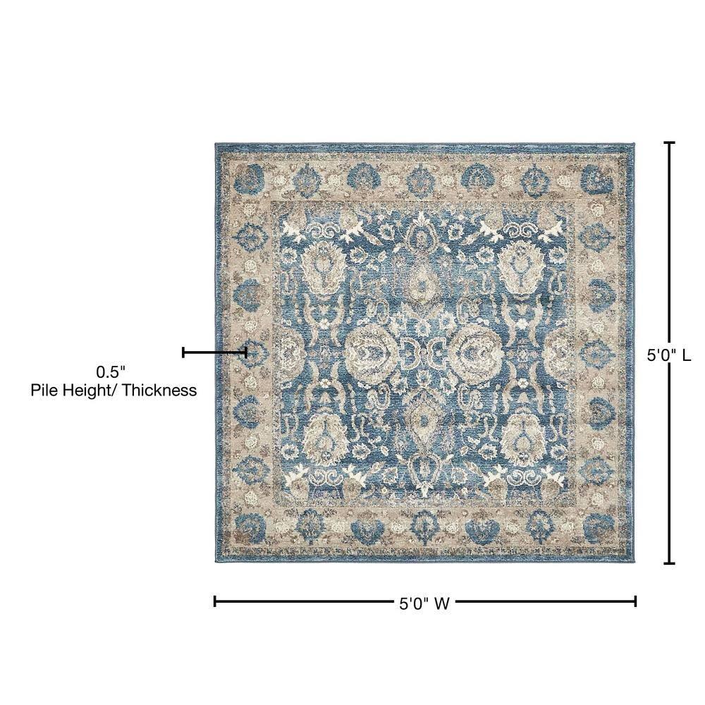 RugPal Linz Oriental Blue Area Rug