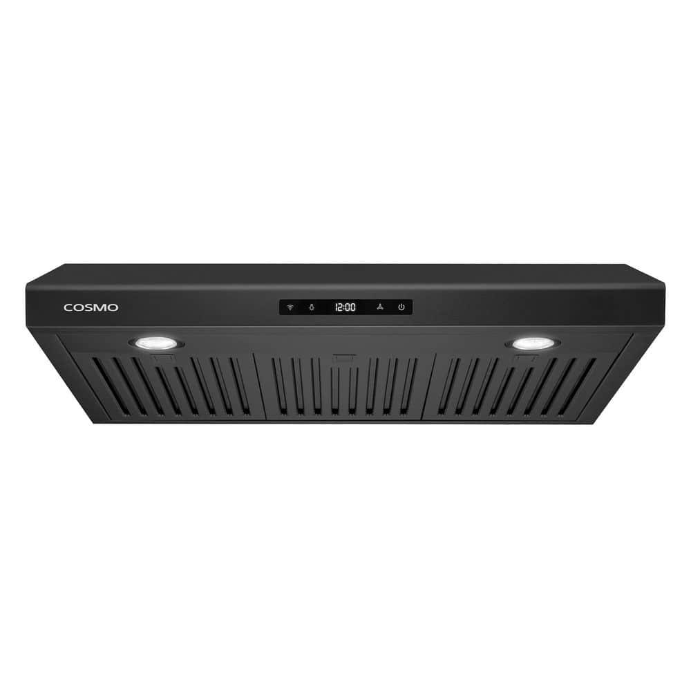 Cosmo 30 in. Haven Collection Ducted Under Cabinet Range Hood, Touch Controls, LED Lights, Permanent Filters in Matte Black