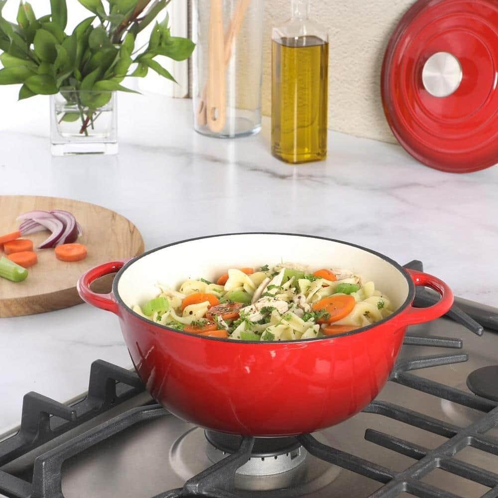 Gibson Home Gibson Home Addlestone 2.65 Quart Enamel Cast Iron Dutch Oven - Red