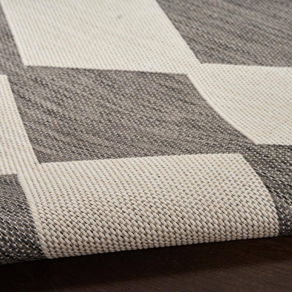Nourison Positano 5' x 7' Charcoal Diamond Modern Flatweave Indoor/Outdoor Rug