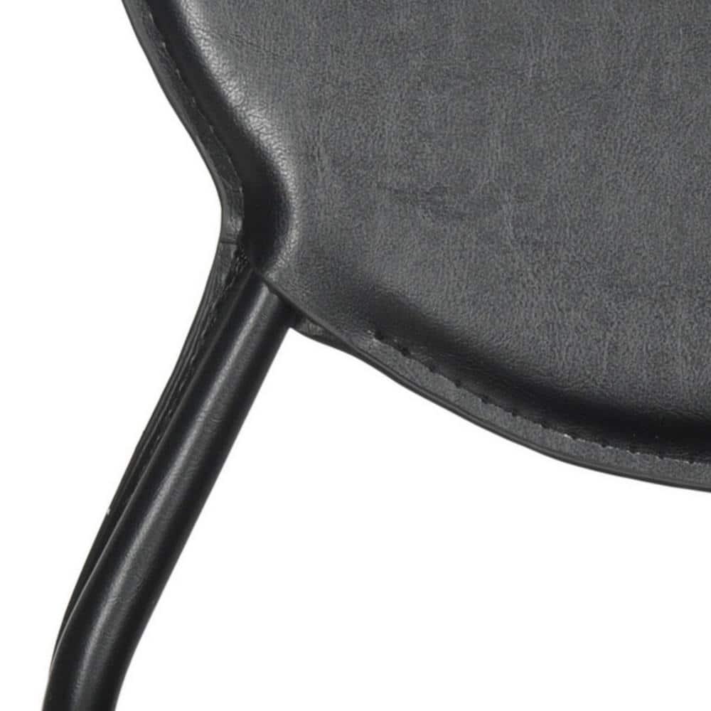 Warner Round Back Leather Side Chair (Set of 2) - FOX2018 - Black - Safavieh Couture