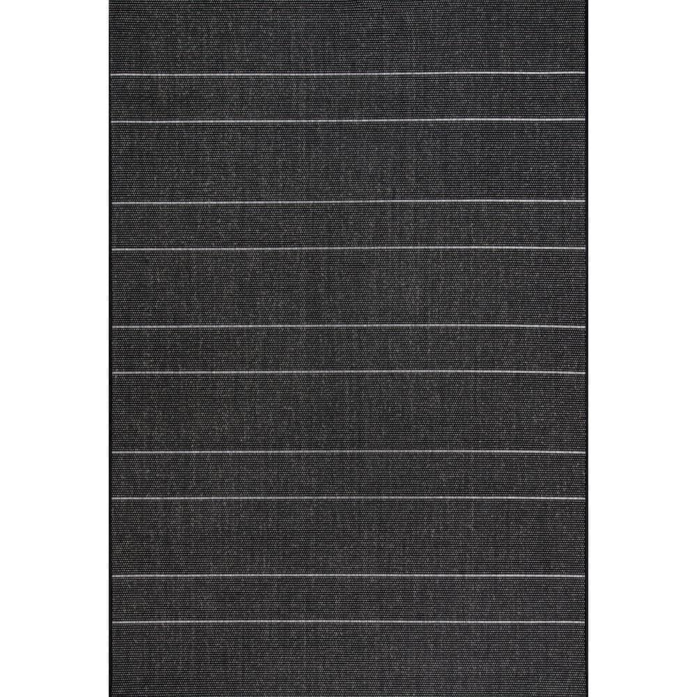 Nuloom Alaina Striped 5x8 Indoor/Outdoor Area Rug for Living Room Patio Deck Front Porch Kitchen, Black/Ivory