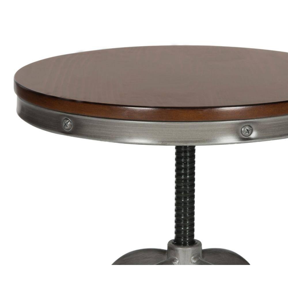 Wildomar Swivel Stool - FOX6226 - Burnt Oak/Iron - Safavieh Couture