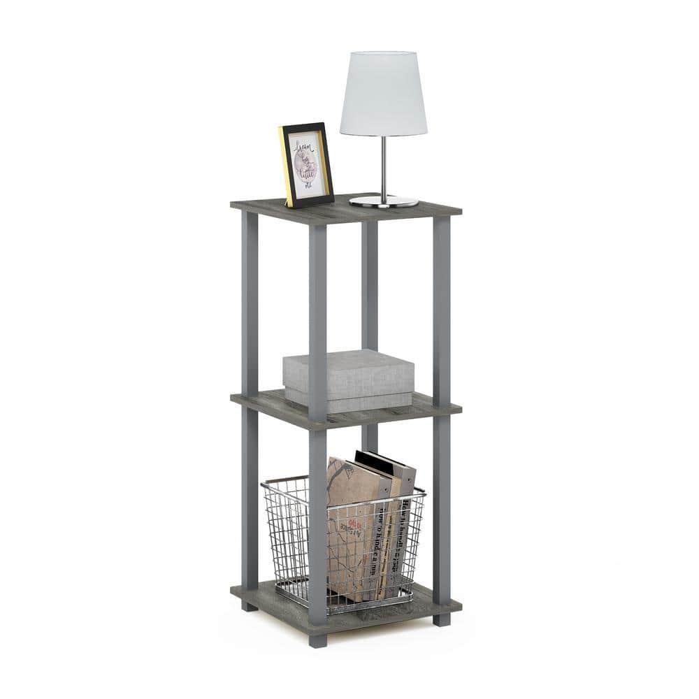 Simplistic End Table, French Oak Grey - 19.6 x 15.6 x 15.6 in. - Set of 2
