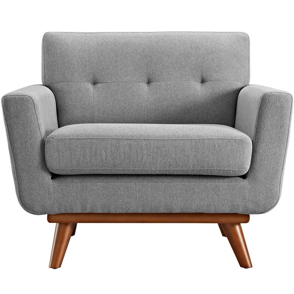 Modway Engage Upholstered Fabric Armchair in Expectation Gray