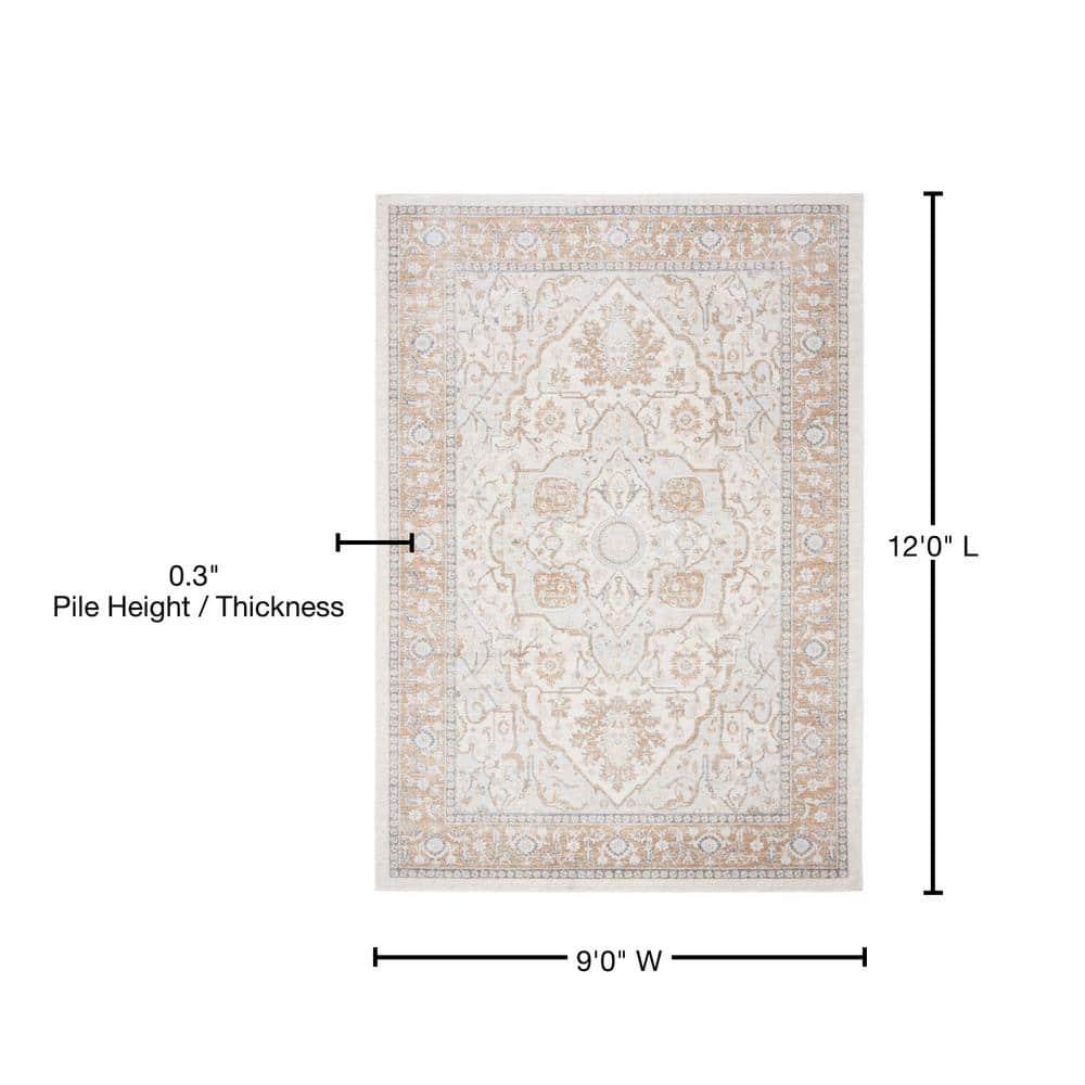 SAFAVIEH Isabella Patrick Oriental Area Rug, Cream/Beige, 9' x 12'