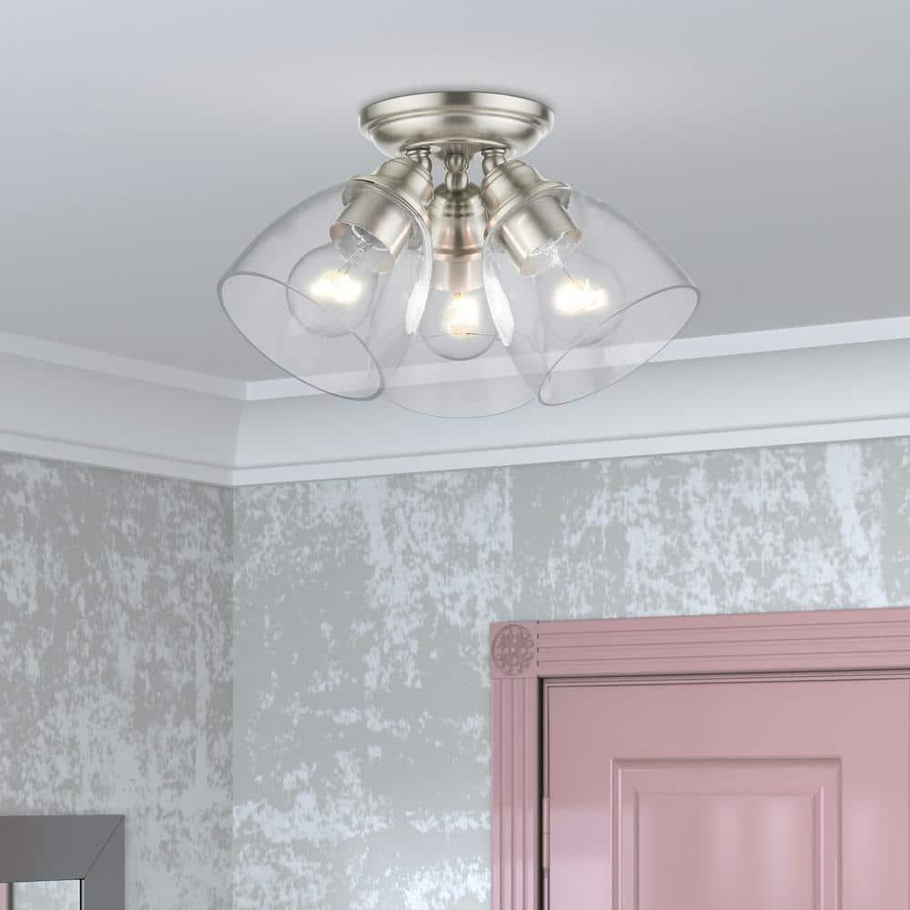 Livex Lighting Montgomery 3 - Light Flush Mount in  Brushed Nickel