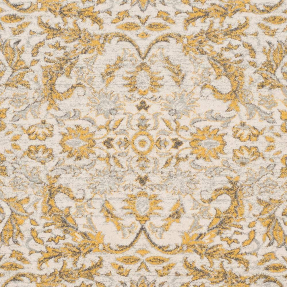 Adie Damask Ivory/Gold Area Rug
