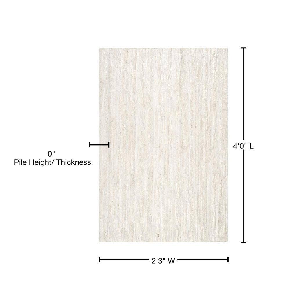 nuLOOM Rigo Hand Woven Farmhouse Jute Area Rug, 2' 3" x 4', Off-white