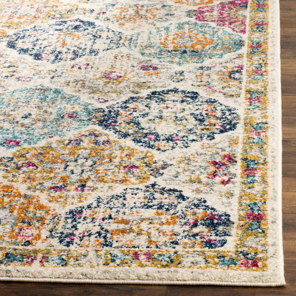 Madison MAD611 Power Loomed Indoor Runner Rug - Cream/Multi - 2'3"x6' - Safavieh