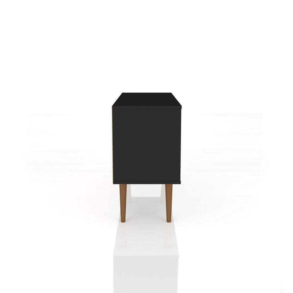 Liberty Mid-Century Modern 2 Shelves and 1 Door TV Stand for TVs up to 46" Black - Manhattan Comfort: Media Storage, Cable Management