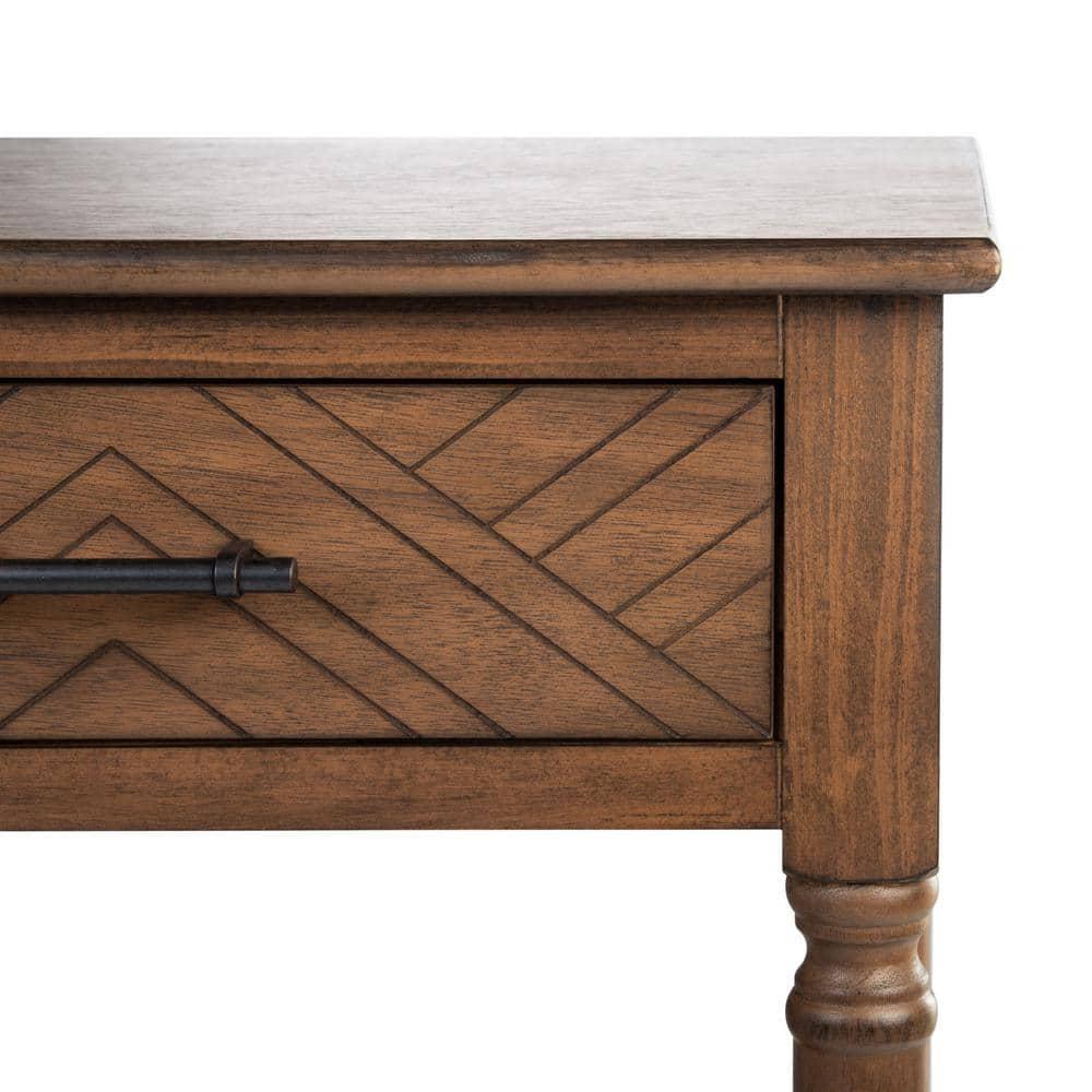 Peyton 1 Drawer Accent Table - Brown - Safavieh