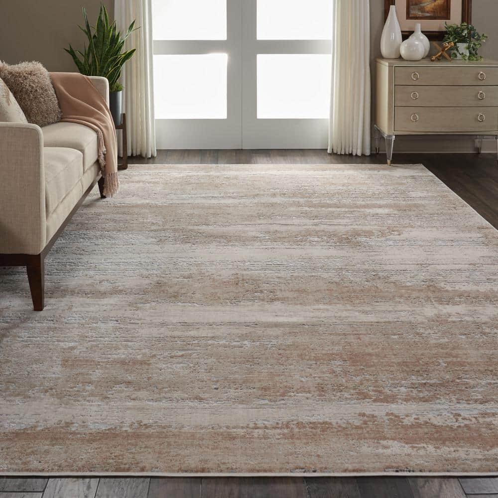 Nourison Rustic Textures Abstract Beige 9'3" x 12'9" Area Rug, (9x13)