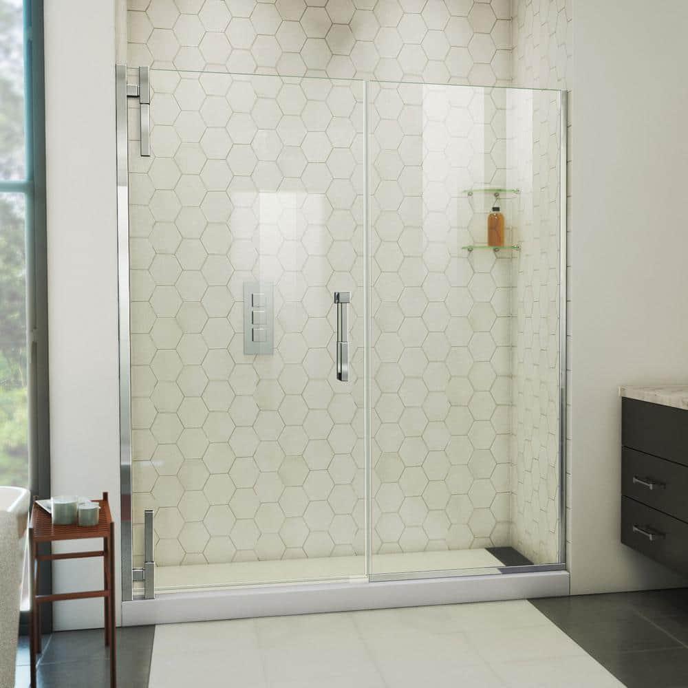 DreamLine Ascend 64-65 in. W x 72 in. H Frameless Pivot Shower Door