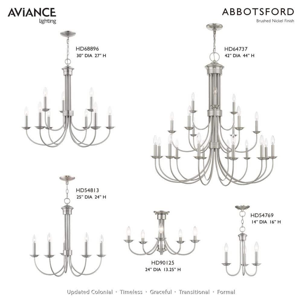 Livex Lighting Estate 9 - Light Chandelier in  Brushed Nickel