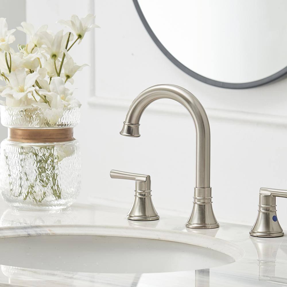 Widespread 2-handle Bathroom Faucet with Drain Assembly