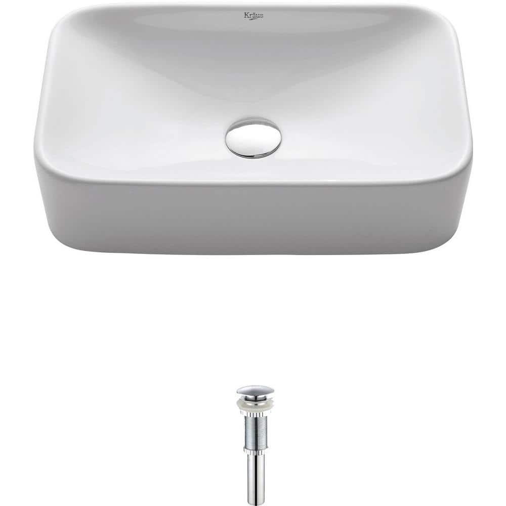 Ceramic Ceramic Rectangular Vessel Bathroom Sink