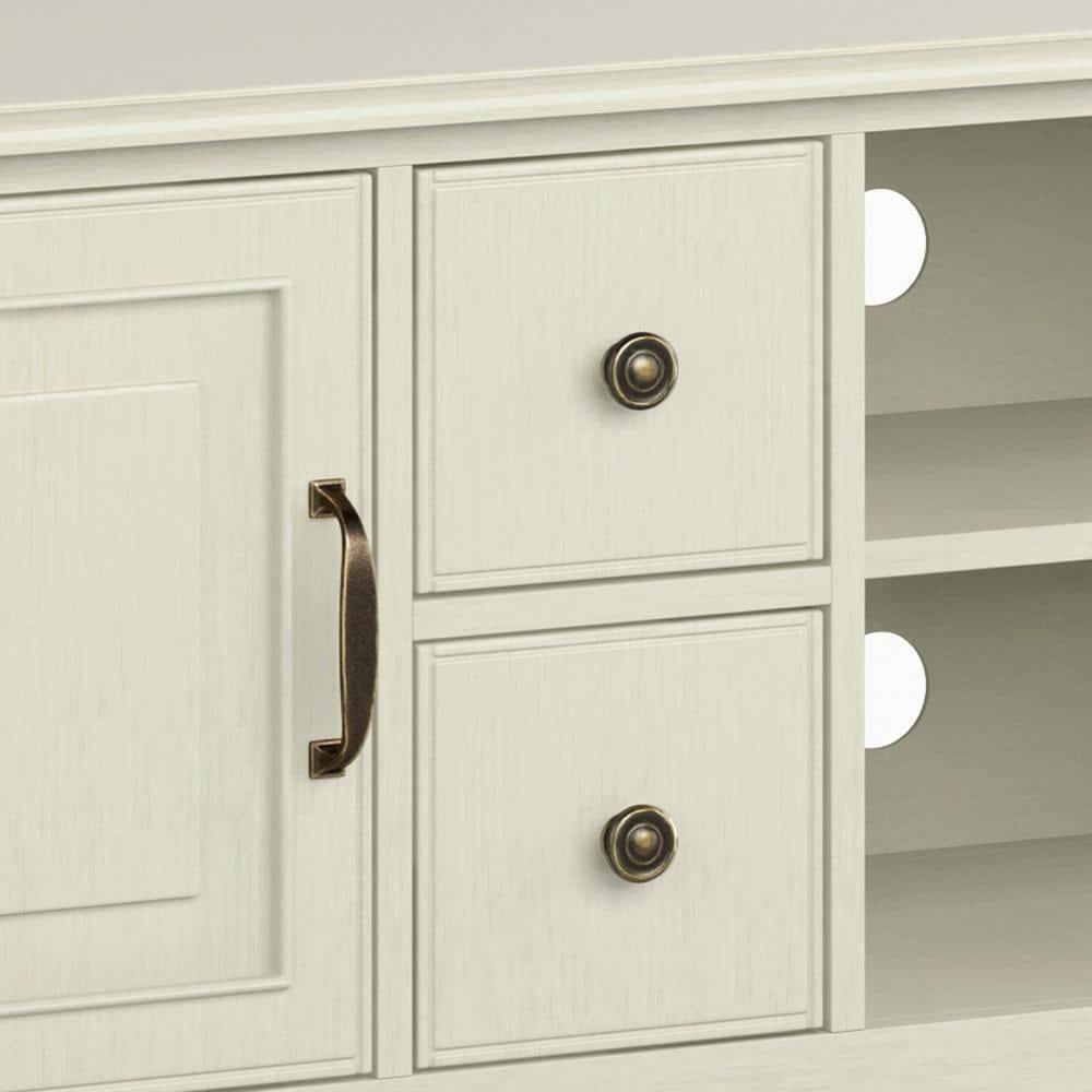 Simpli Home Connaught 72"W Solid Wood Traditional TV Stand for TVs up to 80" with 4 Drawers and 2 Cabinets