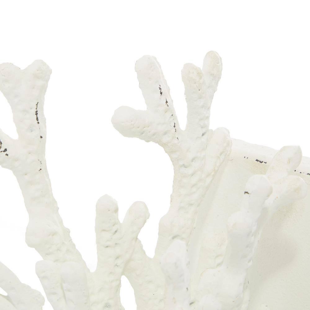 DecMode 5" Coral White Metal Bookends (Set of 2)