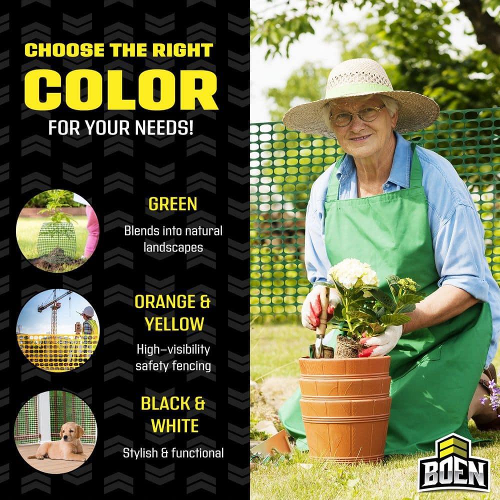 BOEN 4' x 50' Green Temporary Fencing, Mesh Snow Fence, Plastic, Safety Garden Netting, Above Ground Barrier, for Deer, Kids, Swimming Pool, Silt, Lawn, Rabbits, Poultry, Dogs