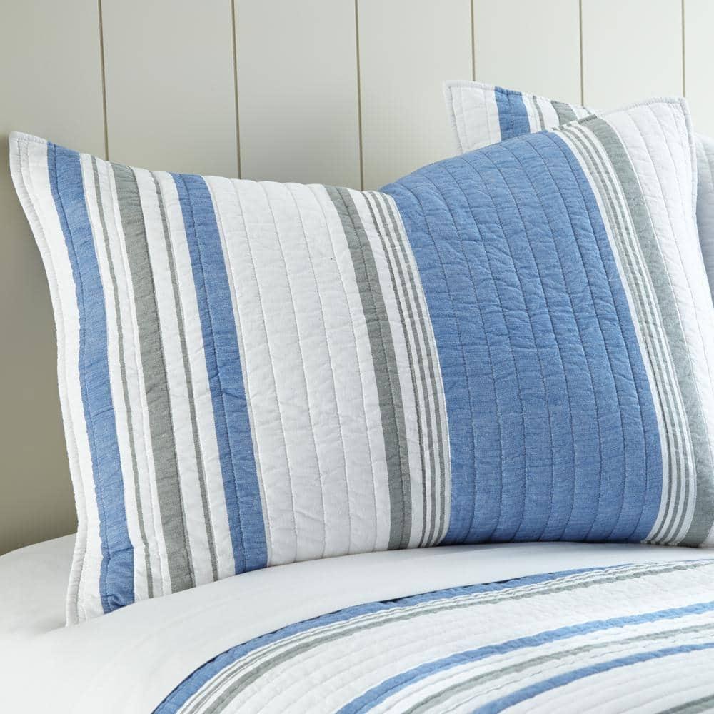 St Bart Coastal Quilt Set - Full/Queen Quilt and Two Standard Shams Blue - Levtex Home