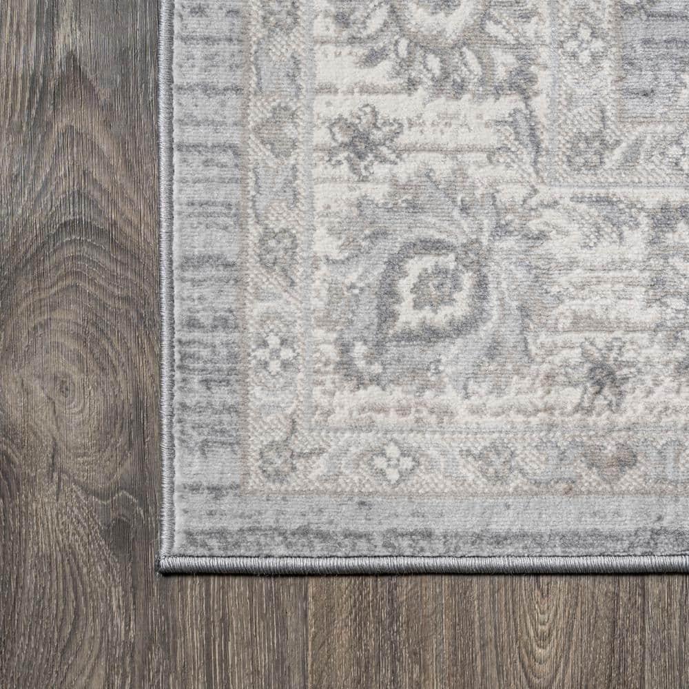 4' X 6' Modern Persian Vintage Moroccan Traditional Area Rug, Light Gray - JONATHAN Y