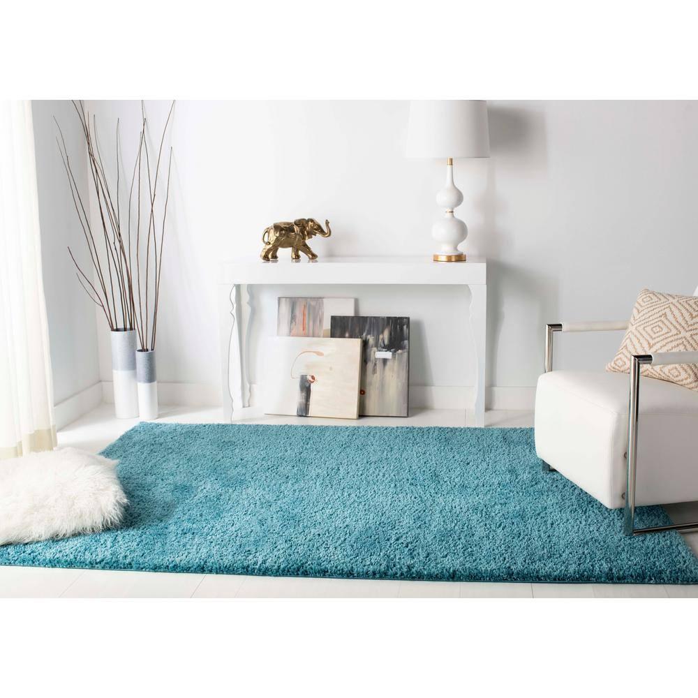 August Shag 900 AUG900 Power Loomed Indoor Area Rug - Turquoise - 8'x10' - Safavieh