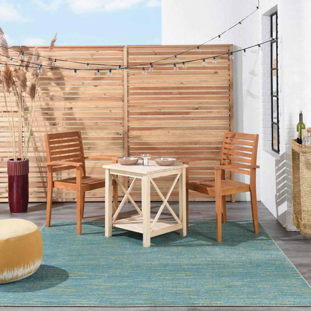 Nourison Nourison Essentials NRE01 Indoor/outdoor Area Rug - Blue Green 5' x square