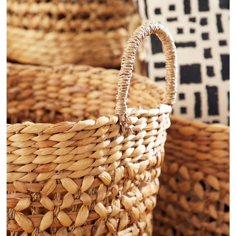 Seagrass Handmade Woven Decorative and Functional Storage Basket with Handles