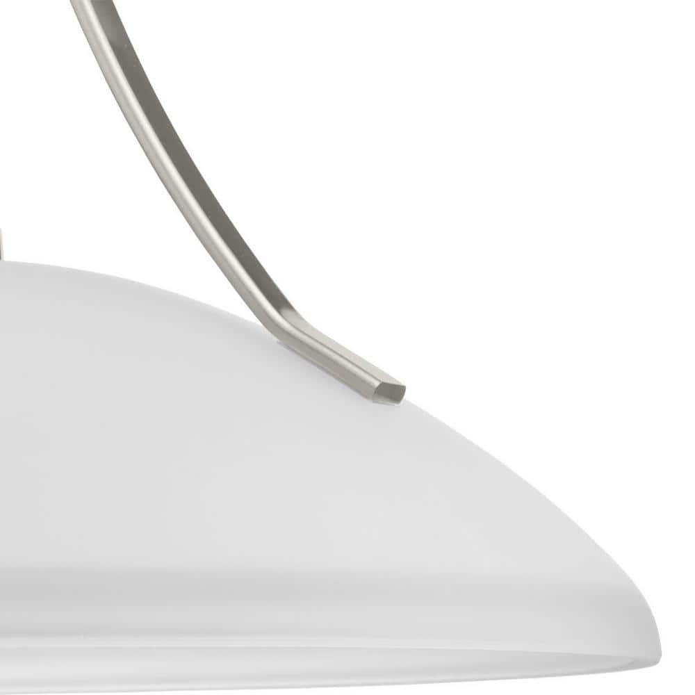 Progress Lighting Wisten 1-Light Pendant, Brushed Nickel, Etched Glass Shade Collection