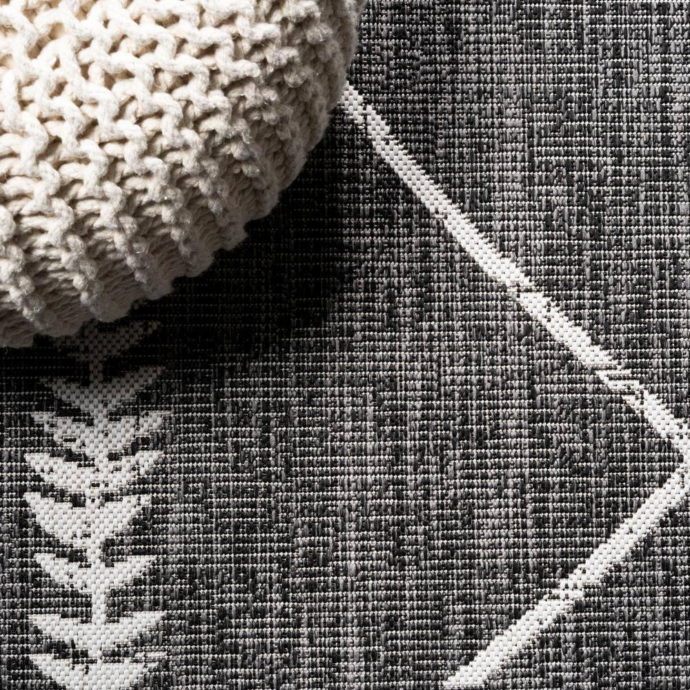 2'x10' Derya  Diamond Trellis Indoor/Outdoor Runner Rug, Black/Ivory - JONATHAN Y