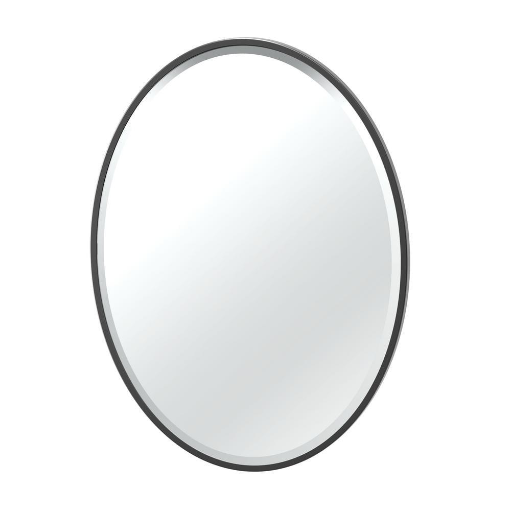 Flush Mount Framed Bathroom Vanity Mirror | Oval Framed Wall Mirror with Beveled Edge | Decorative Wall Mirror for Bathroom, Bedroom, Hallway, Entryway