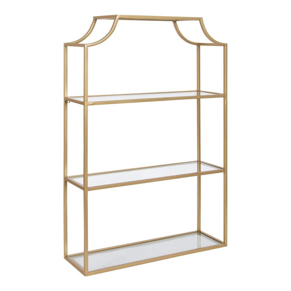 Kate and Laurel Ciel Glam 3-Tier Scalloped Wall Shelf - Gold