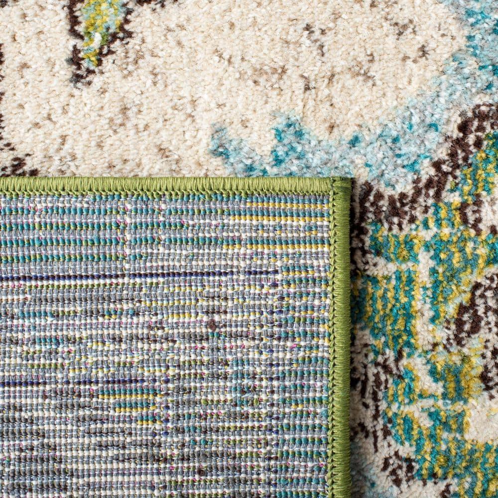 Madison MAD484 Power Loomed Indoor Area Rug - Green/Light Blue - 8'x10' - Safavieh