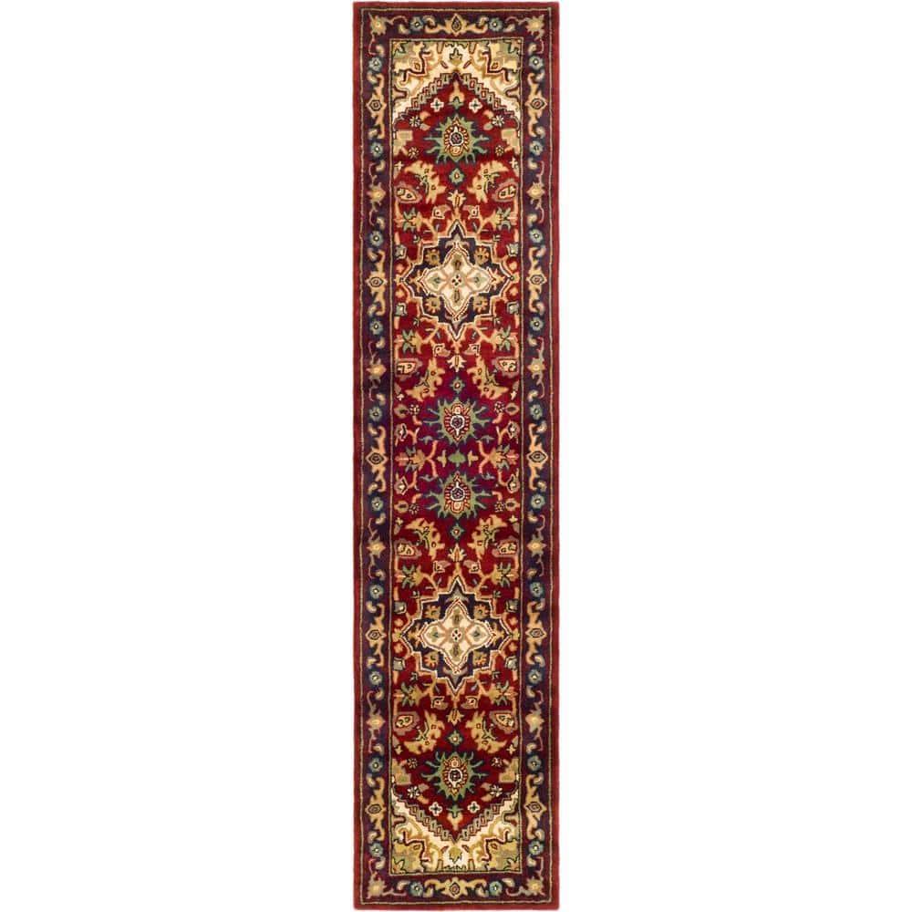 SAFAVIEH Heritage York Traditional Wool Runner Rug, Red, 2'3" x 14'