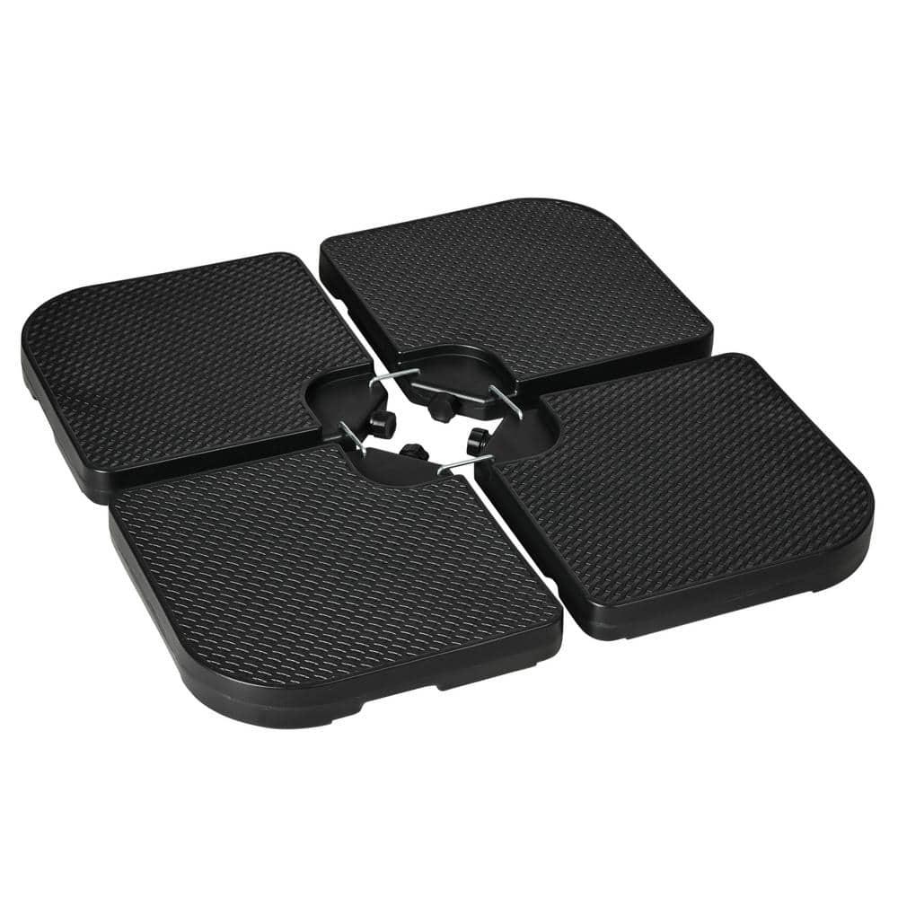 Outsunny 175 lb Black Plastic Patio Umbrella Base, Waterproof(4 Count)
