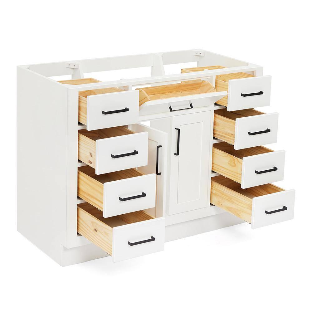 Ariel T048s-Bc Hepburn 48" Single Free Standing Vanity Cabinet Only - White