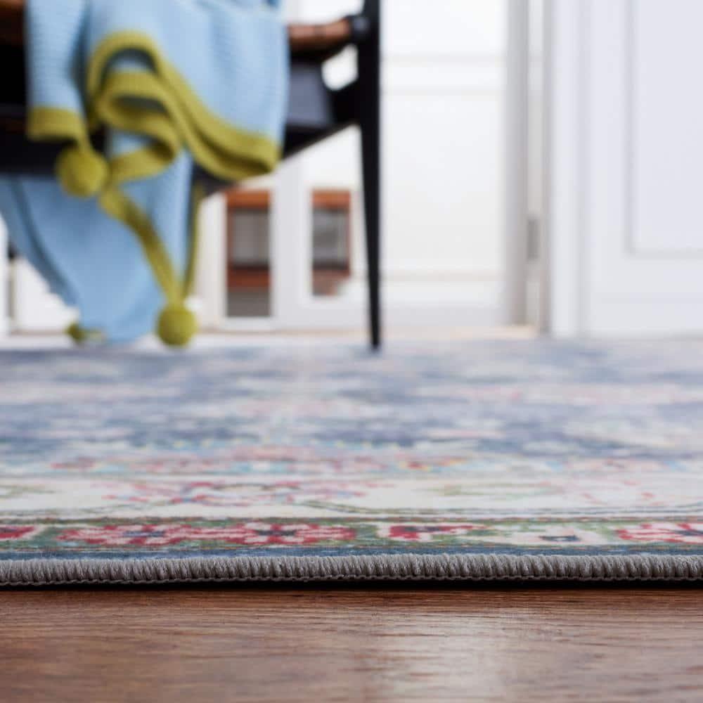 Tucson Vintage Persian TSN196 Power Loomed Machine Washable Skid-Resistant Indoor Area Rug - Navy/Beige - 9'x12' - Safavieh
