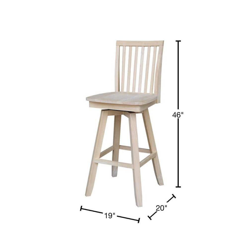 International Concepts Mission Bar Stool, 30", Ready to Finish