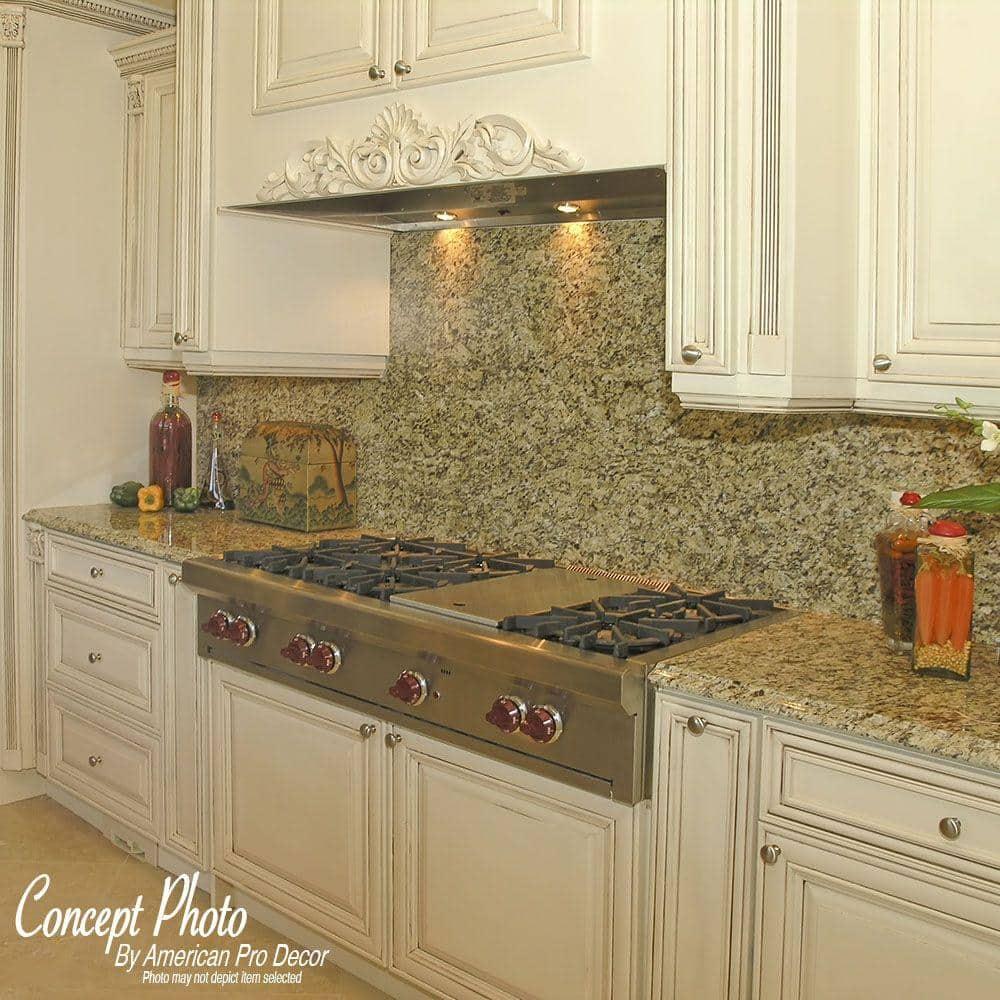 Architectural Products by Outwater L.L.C. 5-3/4 in x 31 in x 5/8 in Unfinished Hand Carved Solid Hard Maple Wood Onlay Acanthus Wood Applique