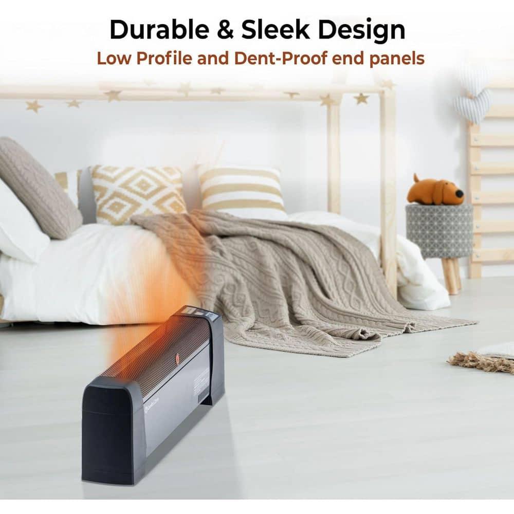 Comfort Zone Digital Baseboard Space Heater with Thermostat, Black